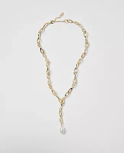 Ann Taylor Pealized Lariat Necklace