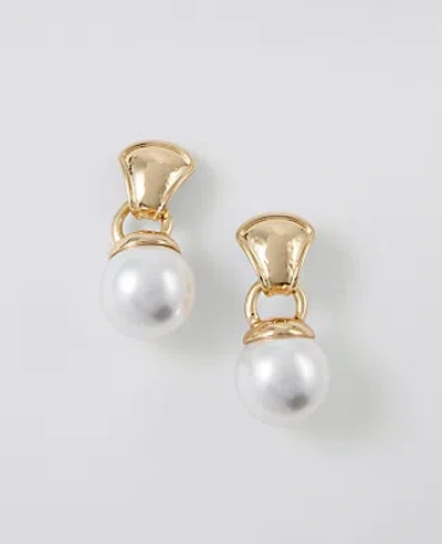 Ann Taylor Pearl Drop Earrings In Gold