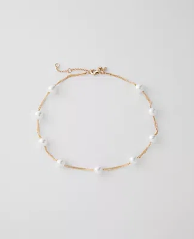 Ann Taylor Pearl Necklace In White