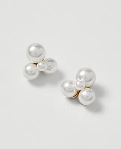 Ann Taylor Pearl Stud Earrings In Ivory