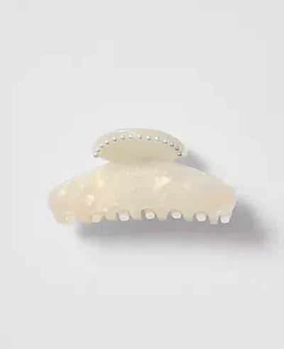 Ann Taylor Pearlized Claw Clip In White