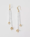 Ann Taylor Pearlized Double Tassel Drop Earrings In Ivory
