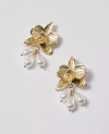 Ann Taylor Pearlized Floral  Drop Earrings
