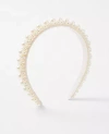 Ann Taylor Pearlized Headband In Ivory