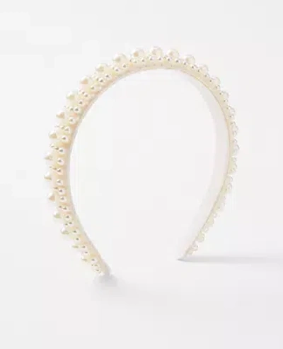 Ann Taylor Pearlized Headband In Ivory