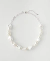 Ann Taylor Pearlized Statement Necklace In White