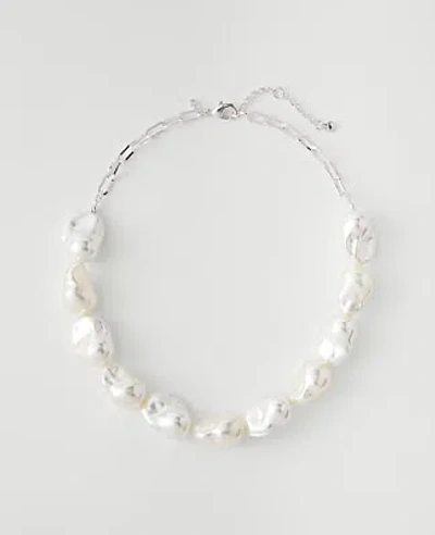 Ann Taylor Pearlized Statement Necklace In White