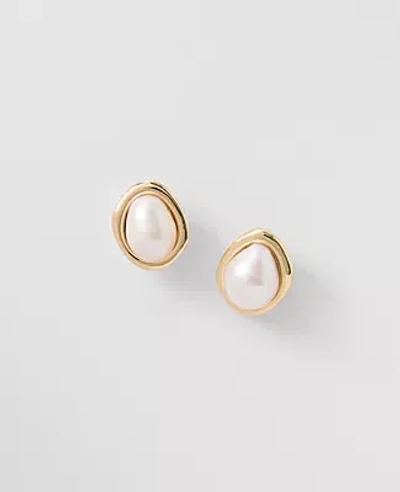 Ann Taylor Pearlized Stud Earrings In White