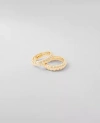 Ann Taylor Pearlized Twist Ring Set In Goldtone
