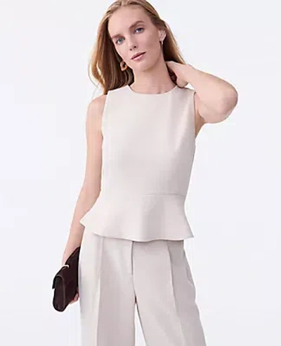 Ann Taylor Peplum Top In Neutral
