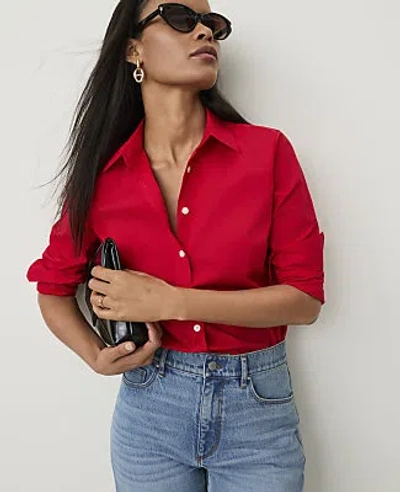 Ann Taylor Perfect Shirt In Bright Poppy