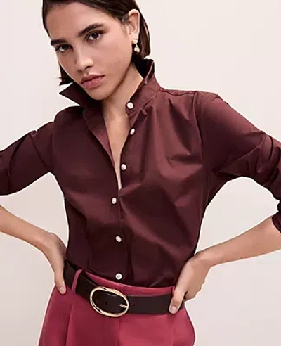 Ann Taylor Perfect Shirt In Brown