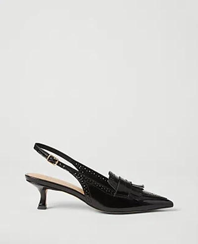 Ann Taylor Perforated Kiltie Slingback Pump In Black