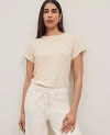 Ann Taylor Petaled Mixed Media Tee In Sands Edge