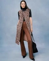 Ann Taylor Petite Animal Print Belted Trench Vest In Multi