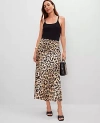 Ann Taylor Petite Animal Print Bias Midi Slip Skirt