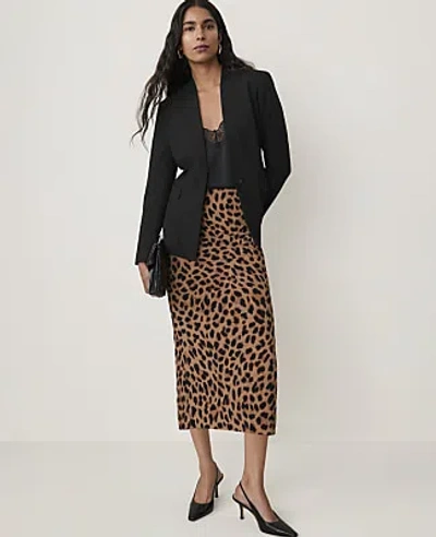 Ann Taylor Petite Animal Print Pencil Skirt In Cafe Au Lait B