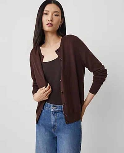 Ann Taylor Petite Ann Cardigan In Brown