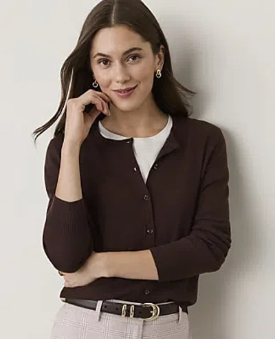 Ann Taylor Petite Ann Cardigan In French Mocha