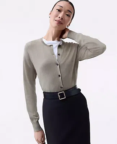 Ann Taylor Petite Ann Cardigan In Gray
