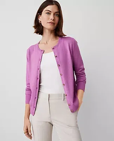 Ann Taylor Petite Ann Cardigan In Orchid Glow