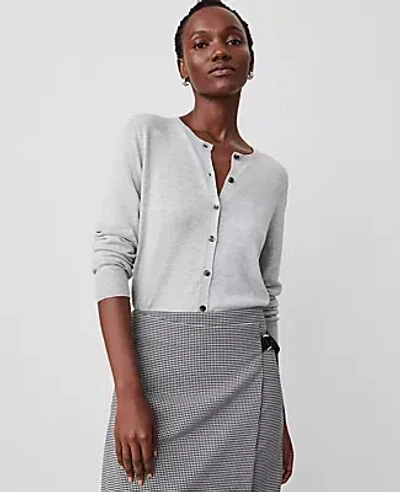 Ann Taylor Petite Ann Cardigan In Pebble Grey Heather