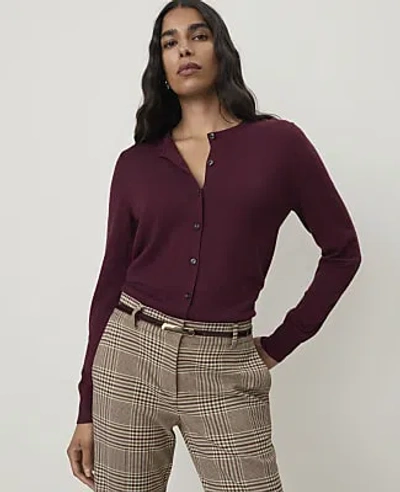 Ann Taylor Petite Ann Cardigan In Purest Plum