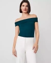 Ann Taylor Petite Asymmetric One-shoulder Top In Rainforest