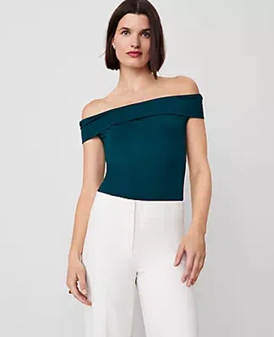 Ann Taylor Petite Asymmetric One-shoulder Top In Rainforest