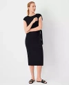 Ann Taylor Petite At Weekend Column Midi Dress In Black