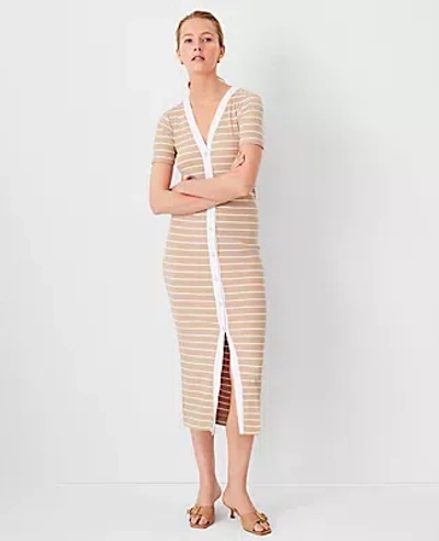 Ann Taylor Petite At Weekend V-neck Sheath Dress In Baguette
