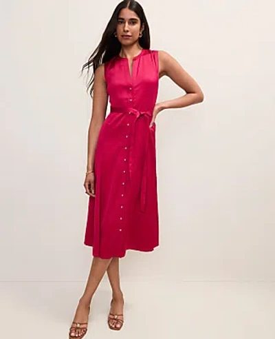 Ann Taylor Petite Belted Flare Midi Dress