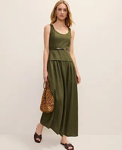 Ann Taylor Petite Belted Flare Midi Dress
