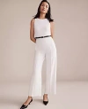 Ann Taylor Petite Belted Halter Jumpsuit In White