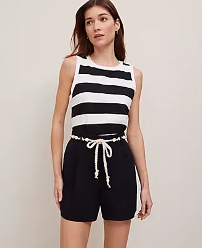 Ann Taylor Petite Belted Short In Black