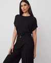 Ann Taylor Petite Bias Cap Sleeve Top In Black