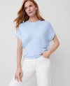 Ann Taylor Petite Bias Cap Sleeve Top In Freesia Blue