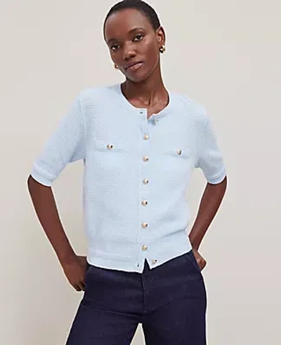 Ann Taylor Petite Blouson Sleeve Stitch Cardigan
