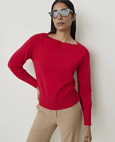 Ann Taylor Petite Boatneck Sweater In Bright Poppy
