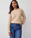 Ann Taylor Petite Bouclé Sweater In Toasted Oat