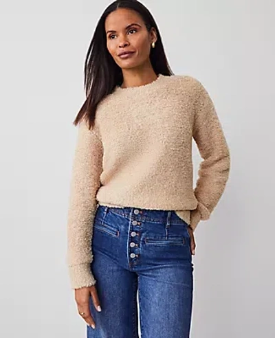 Ann Taylor Petite Bouclé Sweater In Toasted Oat