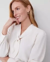 Ann Taylor Petite Bow Blouse In Winter White