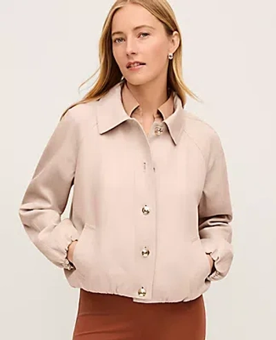 Ann Taylor Petite Bubble Collared Jacket In Brown