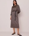 Ann Taylor Petite Chain Link Print Midi Dress In Black