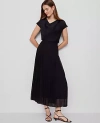 Ann Taylor Petite Chiffon Pleated Maxi Skirt In Black
