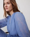 Ann Taylor Petite Clip Chiffon Ruffle Blouse In Colony Blue