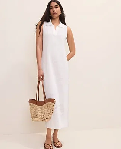 Ann Taylor Petite Collared Halter Sweater Dress In White