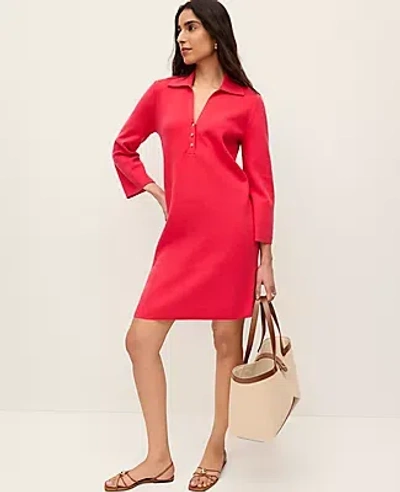 Ann Taylor Petite Collared Shift Sweater Dress In Multi
