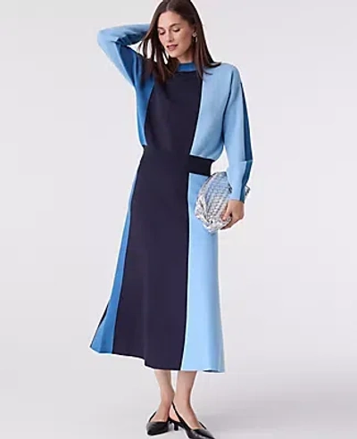 Ann Taylor Petite Colorblock Midi Skirt In Multi