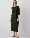 Ann Taylor Petite Column Midi Dress In Hunters Green